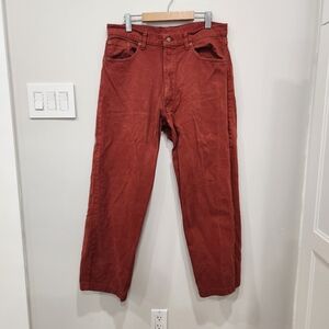 VTG Levis 554 Twill Jeans Mens 34x29 Tag 36x32 Red Straight 90s Made in USA